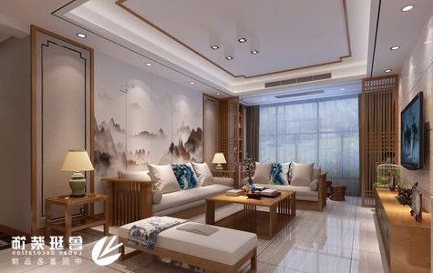 雅居乐勃朗峰三居室150平米新中式风格效果图-威尼斯真人官方装饰设计师田向上主笔