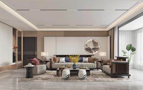 高科麓湾四居室180平米新中式风格效果图-威尼斯真人官方装饰设计师徐亮主笔